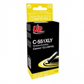 TINTEIRO CANON CLI551XLY AMARELO - COMPATIVEL