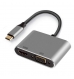 Adaptador USB C Dual Display 4K HDMI e VGA, 15cm
