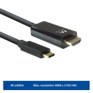 Cabo Conversão USB C para HDMI macho 4K/60Hz, 2m