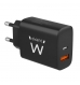 Carregador USB C e USB A QC3.0 AC PD, 2 portas (20W), preto
