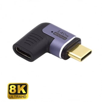 USB4 Type C female to type C male Thunderbolt&trade;3/4 angled and magnetic adapter, PD 140W, Video 8K@60Hz, 40Gbps