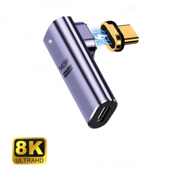 USB4 Type C female to type C male Thunderbolt&trade;3/4 angled and magnetic adapter, PD 100W, Video 8K@60Hz, 40Gbps