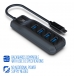 HUB USB 3.2 Gen 1, Type C, 4 portas USB 3.0, Alimentação USB