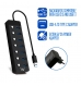 HUB USB 3.0 Gen 1, 7 portas com botão, adaptador corrente, USB A e USB C
