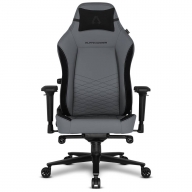 Cadeira Gaming Alpha Gamer Alegra PU Leather Cinza/Preta