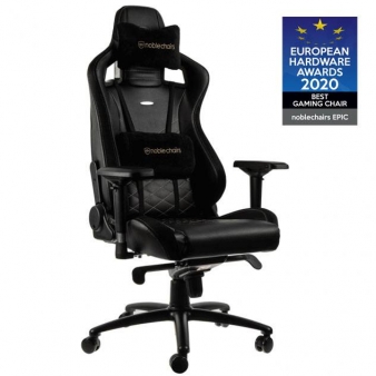 Cadeira Gaming Noblechairs EPIC PU Leather Preta/Dourada