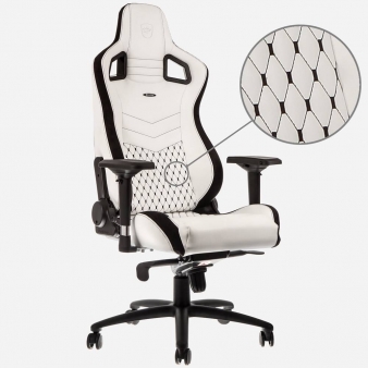 Cadeira Gaming Noblechairs EPIC PU Leather Branca/Preta