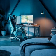 Cadeira de Escrit&oacute;rio Ergon&oacute;mica Fractal Design Refine Alcantara Dark