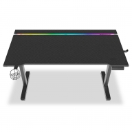Secret&aacute;ria Elevat&oacute;ria El&eacute;trica Alpha Gamer Zorya RGB (140x72cm) Gaming Station Preta