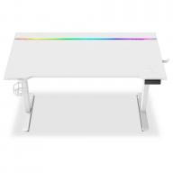 Secret&aacute;ria Elevat&oacute;ria El&eacute;trica Alpha Gamer Zorya RGB (140x72cm) Gaming Station Branca