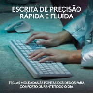 Teclado Logitech MX Keys S Bluetooth PT Pale Gray