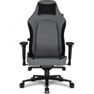 Cadeira Gaming Alpha Gamer Alegra V2 PU Leather Cinza/Preta