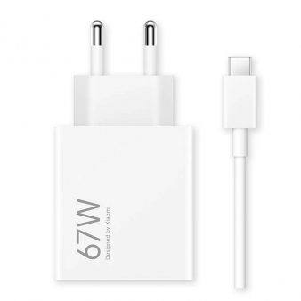 Carregador Xiaomi Hypercharge Combo USB-A 67W Branco + Cabo USB-A p/ USB-C 1m