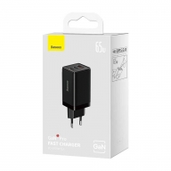 Carregador Baseus GaN5 Pro Fast Charger Dual USB-C/USB-A 65W Preto