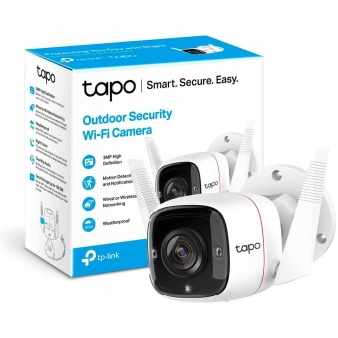 C&acirc;mara de Seguran&ccedil;a TP-Link Tapo TC65 3MP Outdoor IP66 Security Wi-Fi
