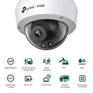 C&acirc;mara de Seguran&ccedil;a de Rede TP-Link VIGI C240I 4mm 4MP IR Exterior PoE Dome QHD 1440p IP67