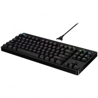 Teclado Mec&acirc;nico Logitech G Pro Gaming RGB Lightsync US GX Blue Clicky Preto