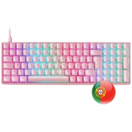 Teclado Mec&acirc;nico Mars Gaming MKULTRA Pink 96% Full RGB Chroma PT Outemu Blue Switches
