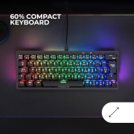 Teclado Mec&acirc;nico Mars Gaming MKMINIPRO Black RGB 60% PT Blue Switches