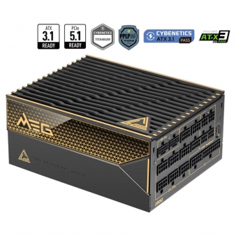 Fonte de Alimenta&ccedil;&atilde;o ATX MSI MEG Ai1600T PCIE5 1600W 80 Plus Titanium Full Modular