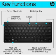 Teclado HP 350 Compact Multi-Device Bluetooth PT Preto