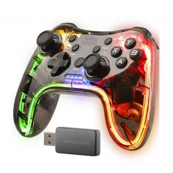 Gamepad Mars Gaming MGP-24 Wireless RGB Transparente