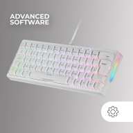 Teclado Mec&acirc;nico Mars Gaming MKMINIPRO White RGB 60% PT Blue Switches