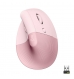 Rato Laser Logitech Lift Vertical Ergonomic Wireless/Bluetooth 4000DPI Rose