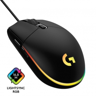 Rato &Oacute;ptico Logitech G203 Lightsync RGB 8000DPI Preto