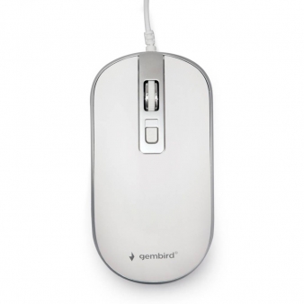 Rato &Oacute;ptico Gembird MUS-4B-06-WS USB 1200DPI Branco/Prateado