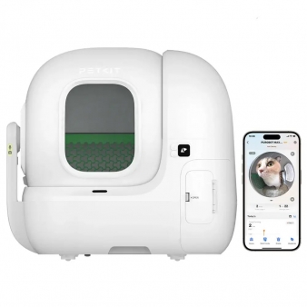 Caixa de Areia Inteligente PetKit Purobot Max Pro c/ C&acirc;mara IA Self-Cleaning Cat Litter Box Branca