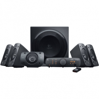 Colunas Logitech Z906 THX Surround Sound 5.1 1000W Peak / 500W RMS Pretas