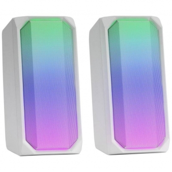 Colunas Mars Gaming MSRGBW RGB Stereo 2.0 15W RMS Branca