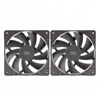 Ventoinha 120mm Mars Gaming MF-PROX2 1200RPM 4 Pinos PWM Preta (Pack 2)