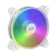 Ventoinha 120mm Mars Gaming 1100RPM MFD RGB 4 Pinos Transparente c/ Controlador