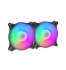Ventoinha 120mm Mars Gaming MF-DUO 1100RPM FRGB Rainbow 4 Pinos PWM Preta