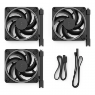 Ventoinha 120mm Fractal Design Momentum 12 2200RPM RGB 8 Pinos Preta (Pack 3)
