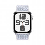Apple Watch SE (2024) GPS 44mm Alumínio Prateado c/ Loop Desportiva Nuvem Azul
