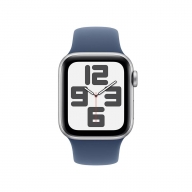 Apple Watch SE (2024) GPS 40mm Alumínio Prateado c/ Bracelete Desportiva Azul Denim - Small/Medium