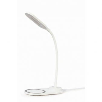 Candeeiro de Mesa Gembird com Carregador Wireless Branco