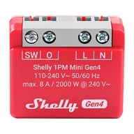 M&oacute;dulo Automa&ccedil;&atilde;o Shelly 1PM Mini Gen4 - Mini Rel&eacute; de 8A de 1 Canal com Medi&ccedil;&atilde;o de Energia