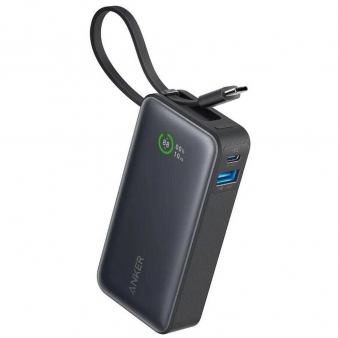 Powerbank Anker 545 Nano 10000mAh 30W Preta + Cabo USB-C (Integrado)