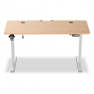 Secret&aacute;ria Elevat&oacute;ria El&eacute;trica Offy Ryva (140x60cm) Branca/Madeira (Oak)