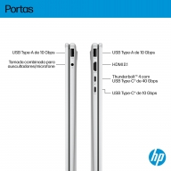 Port&aacute;til HP OmniBook X Flip 16-as0008np Copilot AI 16" Prata Glaciar