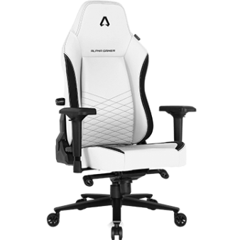 Cadeira Gaming Alpha Gamer Alegra PU Leather Branca/Preta